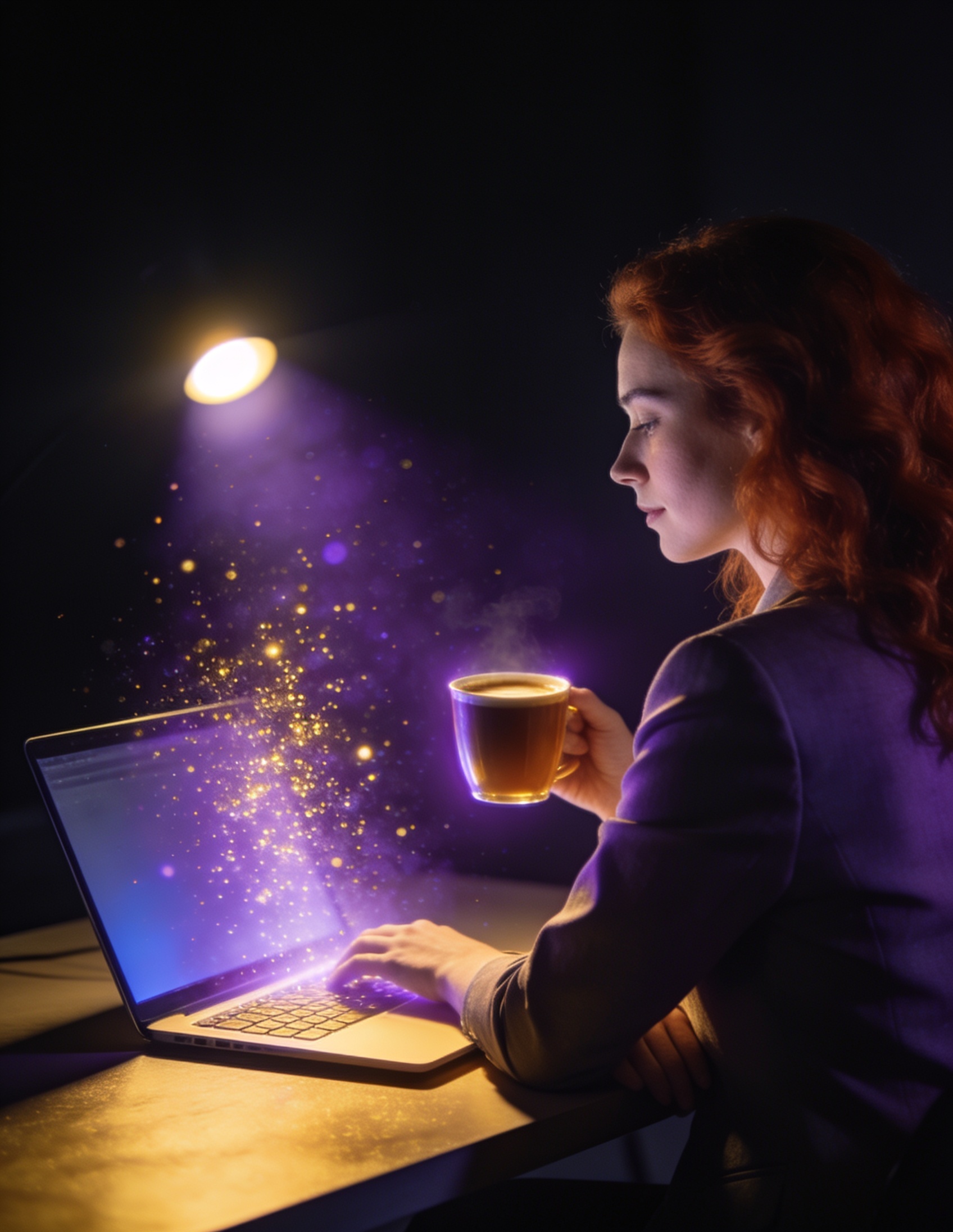 A business owner working calmly while admin is handled in the background